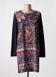 Robe courte manches longues manches longues noir MASSANA femme