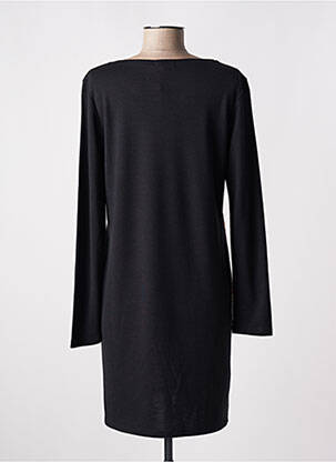 Robe courte imprimé fleurs manches longues noir MASSANA femme
