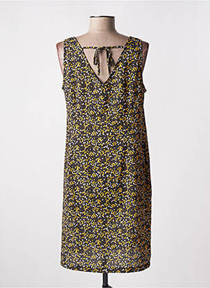 Robe courte coupe fluide sans manche jaune MASSANA femme
