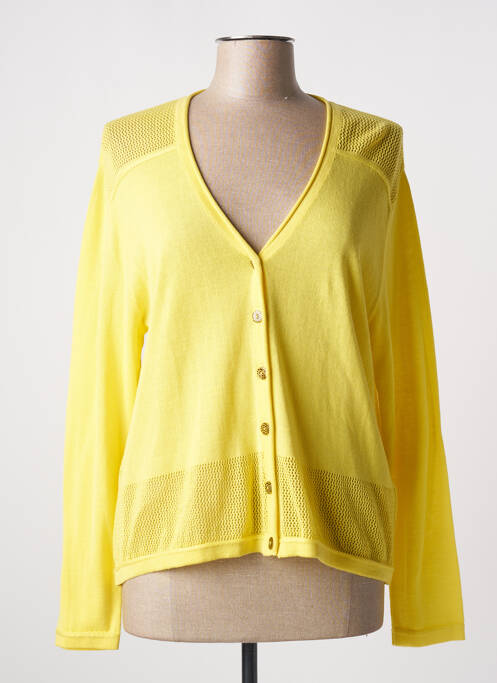 Gilet manches longues jaune CAPUCCINO pour femme