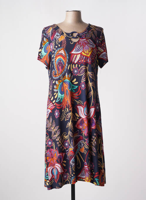 Robe mi-longue bleu MASSANA pour femme