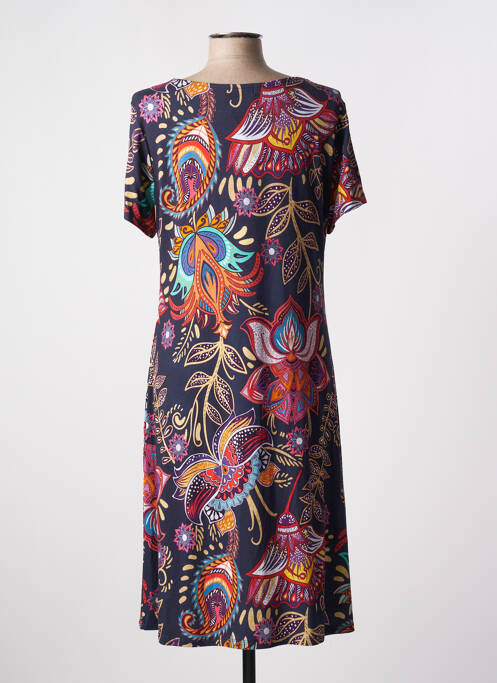 Robe mi-longue bleu MASSANA pour femme