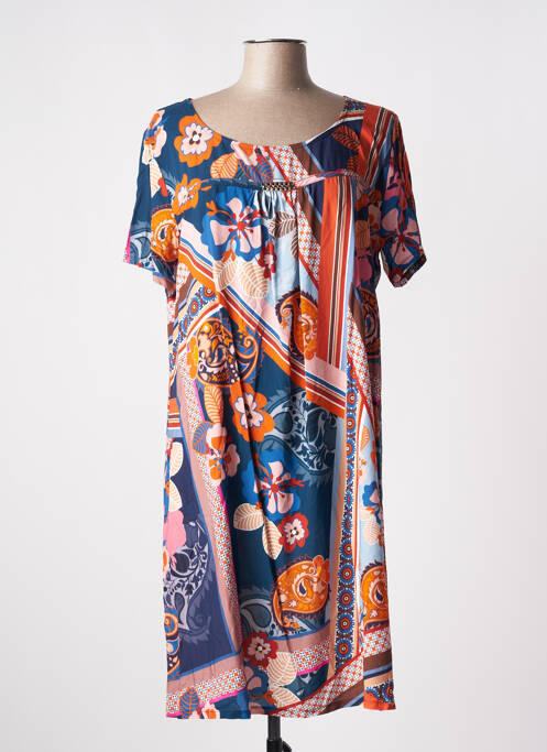 Robe mi-longue orange MASSANA pour femme