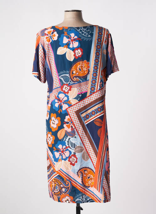 Robe mi-longue orange MASSANA pour femme