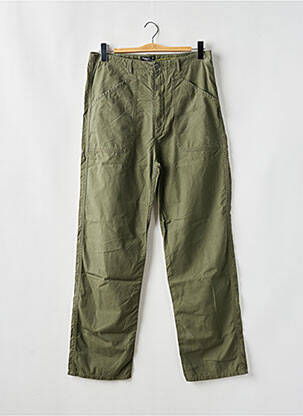 Pantalon droit tissage popeline taille normale vert AGNES B homme