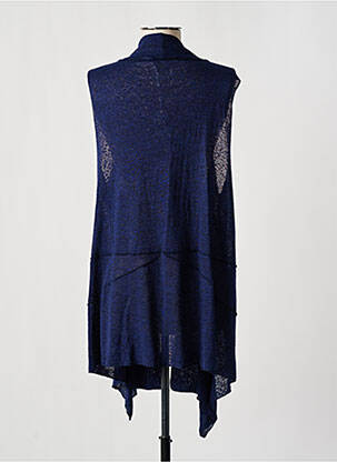 Gilet sans manche col châle bleu FRANCK ANNA femme