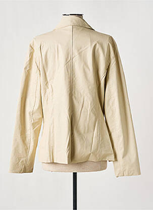 Veste simili cuir poches beige SOPHIA CURVY femme