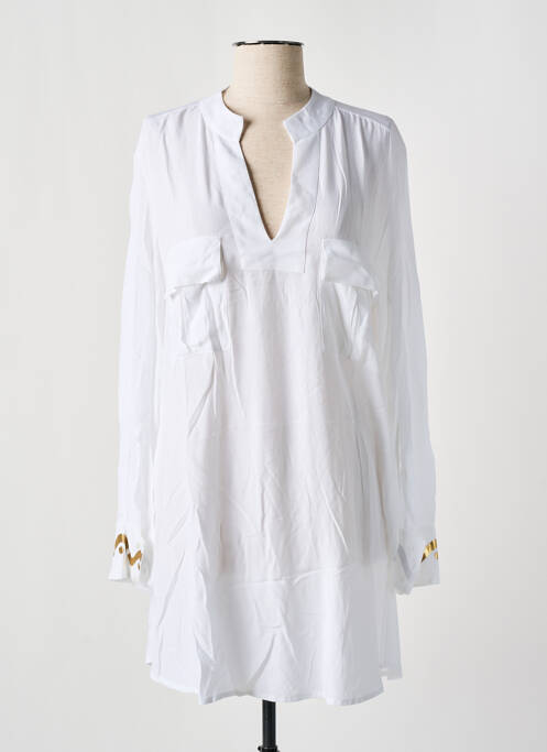 Tunique manches longues col v blanc SEMIOLOGY femme