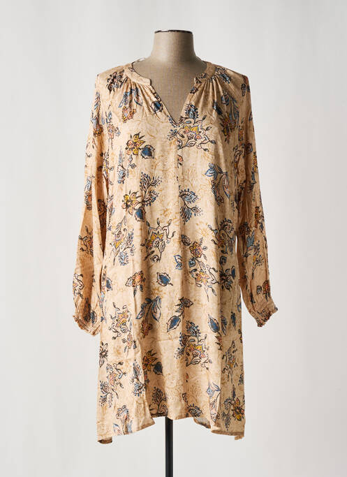 Robe mi-longue beige CISO pour femme