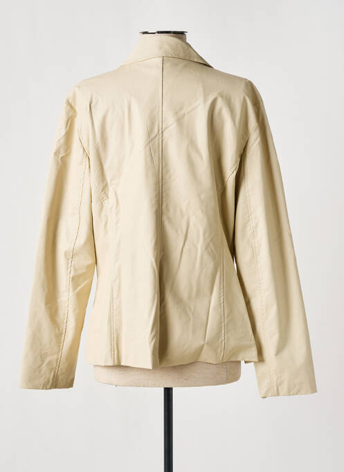 Veste simili cuir beige SOPHIA CURVY pour femme