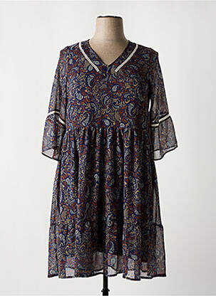 Robe mi-longue manches 3/4 manches 3/4 bleu MERI & ESCA femme