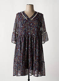 Robe mi-longue manches 3/4 manches 3/4 bleu MERI & ESCA femme