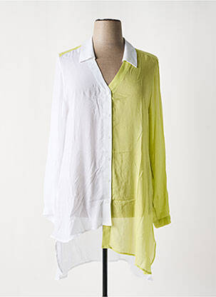 Chemisier tissage popeline manches longues vert SEMIOLOGY femme