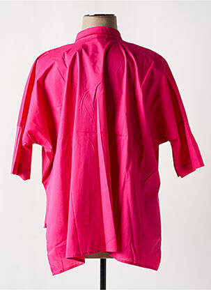 Chemisier tissage popeline manches 3/4 rose SEMIOLOGY femme