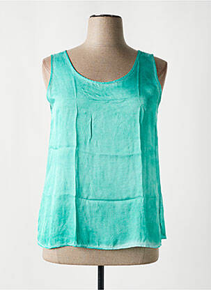 Top coupe fluide sans manche vert SEMIOLOGY femme
