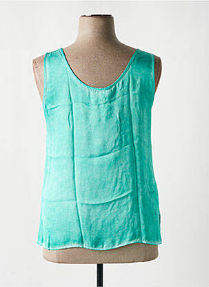 Top coupe fluide sans manche vert SEMIOLOGY femme