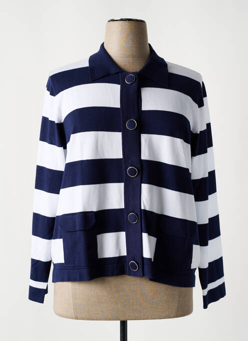 Gilet manches longues bleu MARBLE pour femme