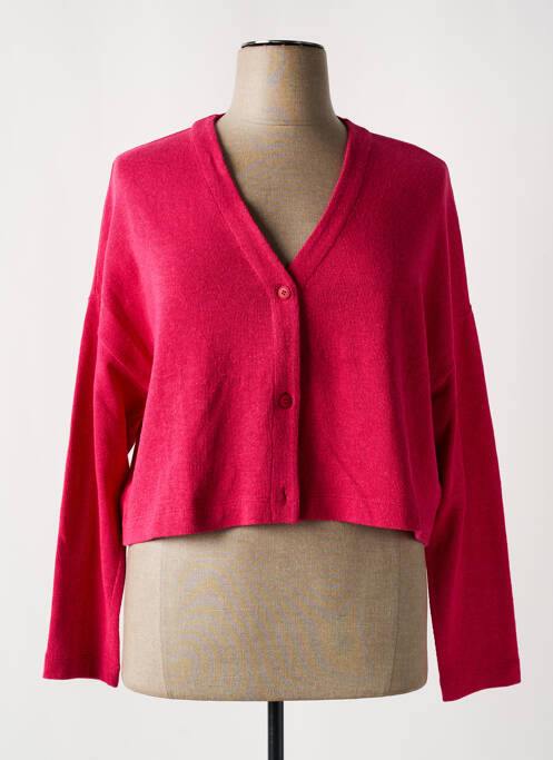 Gilet manches longues rose MES SOEURS ET MOI pour femme