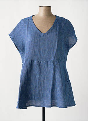 Tunique manches courtes tissage crêpe bleu MES SOEURS ET MOI femme