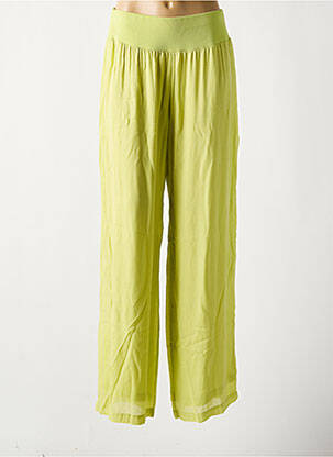 Pantalon large tissage crêpe taille normale vert SEMIOLOGY femme