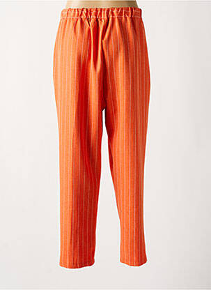 Pantalon droit tissage crêpe taille haute orange SOPHIA CURVY femme