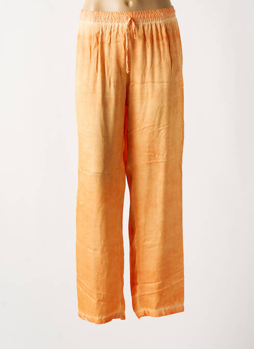 Pantalon droit orange SEMIOLOGY pour femme