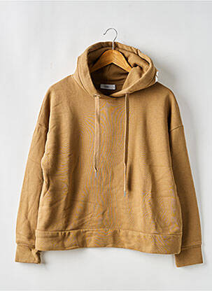 Sweat-shirt à capuche col v manches longues beige CLOSED femme