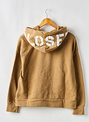 Sweat-shirt à capuche col v manches longues beige CLOSED femme