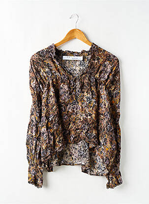 Blouse imprimé fantaisie manches longues marron IRO femme