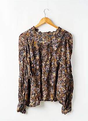Blouse imprimé fantaisie manches longues marron IRO femme