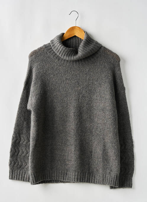 Pull col roulé gris GRACE & MILA pour femme