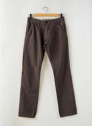 Pantalon slim tissage popeline taille normale marron SELECTED homme