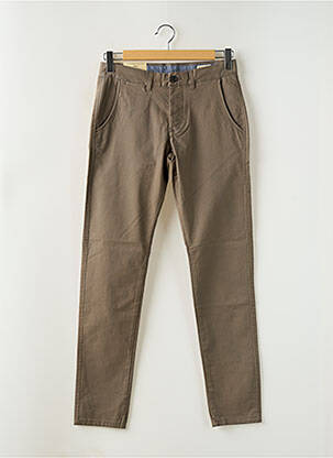 Pantalon chino stretch taille normale marron SELECTED homme