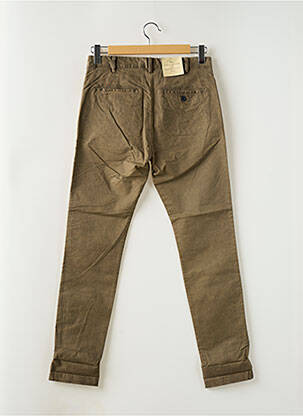 Pantalon chino fermeture zippée sous rabat avec crochet taille normale vert SELECTED homme