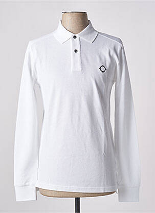 Polo manches longues manches longues blanc MA.STRUM homme