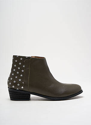 Bottines/boots matière lisse talon plat jusqu'à 3cm vert KARSTON femme