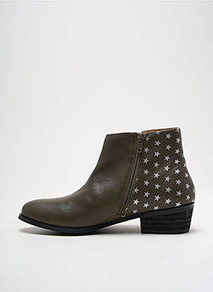 Bottines/boots matière lisse talon plat jusqu'à 3cm vert KARSTON femme