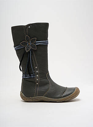 Bottes tissage satiné bout rond gris NOËL fille