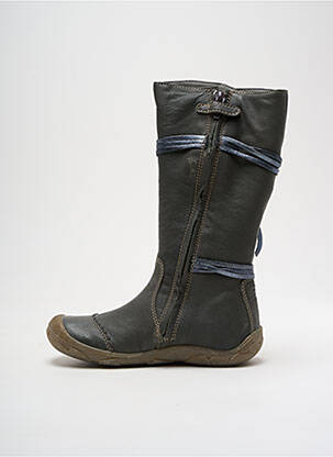 Bottes tissage satiné bout rond gris NOËL fille