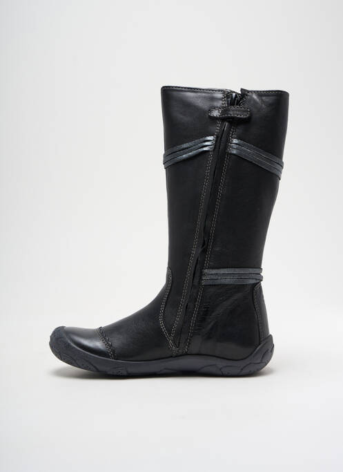 Bottes tissage satiné bout rond noir NOËL fille