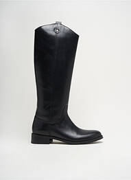 Bottes tissage satiné talon plat jusqu'à 3cm noir REBECA SANVER femme