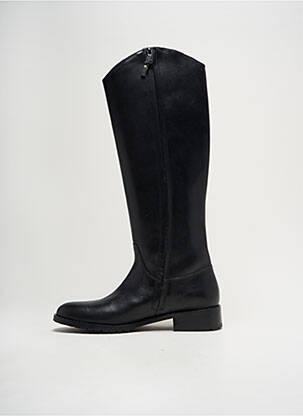 Bottes tissage satiné talon plat jusqu'à 3cm noir REBECA SANVER femme