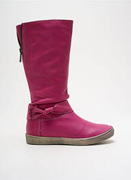 Bottes matière lisse bout rond rose NOËL fille