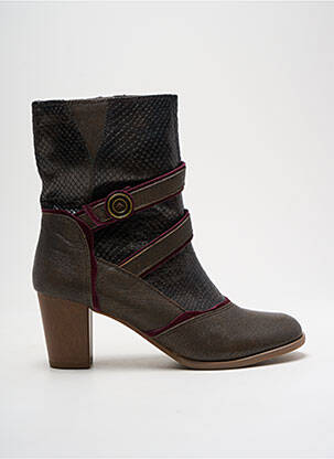Bottines/boots matière lisse talon de 4 à 6cm marron SWEET femme