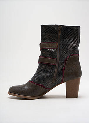Bottines/boots matière lisse talon de 4 à 6cm marron SWEET femme
