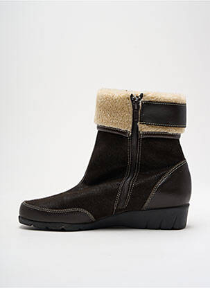 Bottines/boots tissage satiné talon plat jusqu'à 3cm marron PEDI GIRL femme