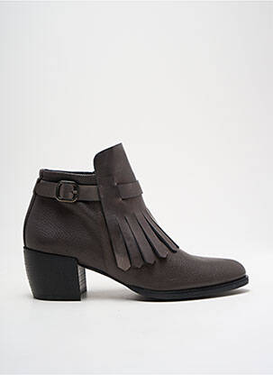 Bottines/boots tissage satiné talon de 4 à 6cm marron GADEA femme
