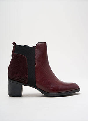 Bottines/boots matière lisse talon de 4 à 6cm violet MADISON femme