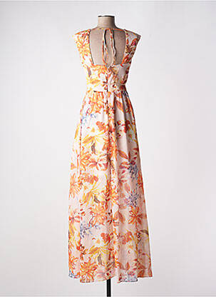 Robe longue manches dos nu sans manche orange GUESS femme