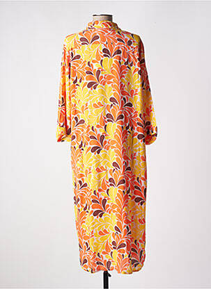 Robe mi-longue coupe fluide manches longues orange GENESIS femme